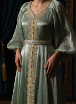 Mint Green Embroidered Kaftan