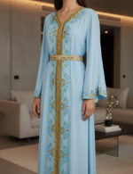 Royal Noor Blue Mist Moroccan Gown - Image 4