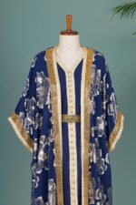 Royal Noor Navy Blue Moroccan Kaftan - Image 3