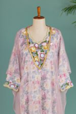 Rose Bloom Beadwork Mukhawar with Cape