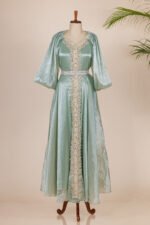 Mint Green Embroidered Kaftan - Image 2