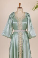 Mint Green Embroidered Kaftan - Image 3