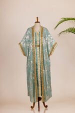 Royal Noor Mint Green Moroccan Kaftan - Image 2