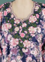 Dark Rose Bloom Mukhawar with Cape - Image 3