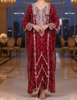 Emira Khaleeji Kaftan- Deep Red