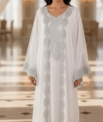 Emira Shrug Khaleeji Kaftan- Soft White