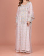 Emira Khaleeji Kaftan-Soft Pastel Pink.