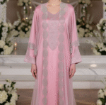 Emira Shrug Khaleeji Kaftan- Blush pink