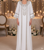 Emira Shrug Khaleeji Kaftan- Soft White