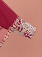 Bridal Emira Khaleeji Kaftan- Deep Red - Image 5