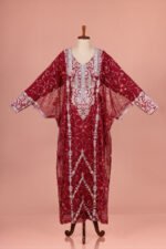 Emira Khaleeji Kaftan- Deep Red - Image 2