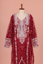 Emira Khaleeji Kaftan- Deep Red - Image 3