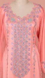Emira Khaleeji Kaftan- Peach Pink - Image 5