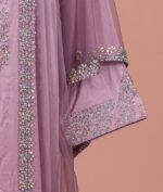 Emira Shrug Khaleeji Kaftan- Mauve - Image 4