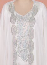 Emira Shrug Khaleeji Kaftan- Soft White - Image 4