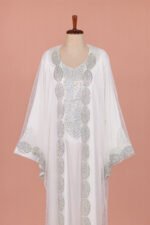 Emira Shrug Khaleeji Kaftan- Soft White - Image 2