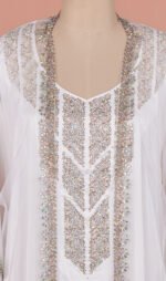 Emira Shrug Khaleeji Kaftan- Soft White - Image 5